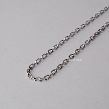 JustNeo solid 925 sterling silver oval cable chain necklace with rhodium plate 16-28inch,Basic Chains for Pendants