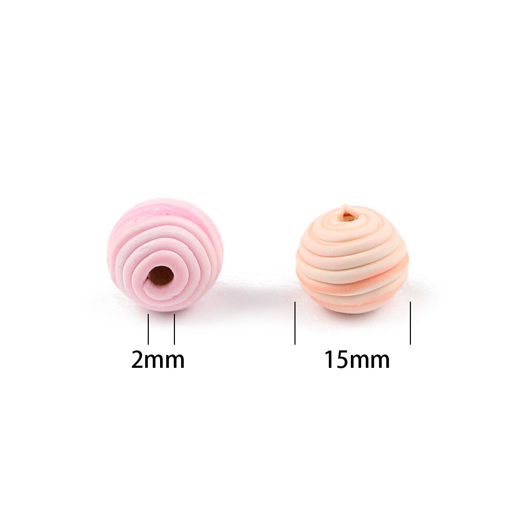 15mm Large Round Polymer Clay Beads