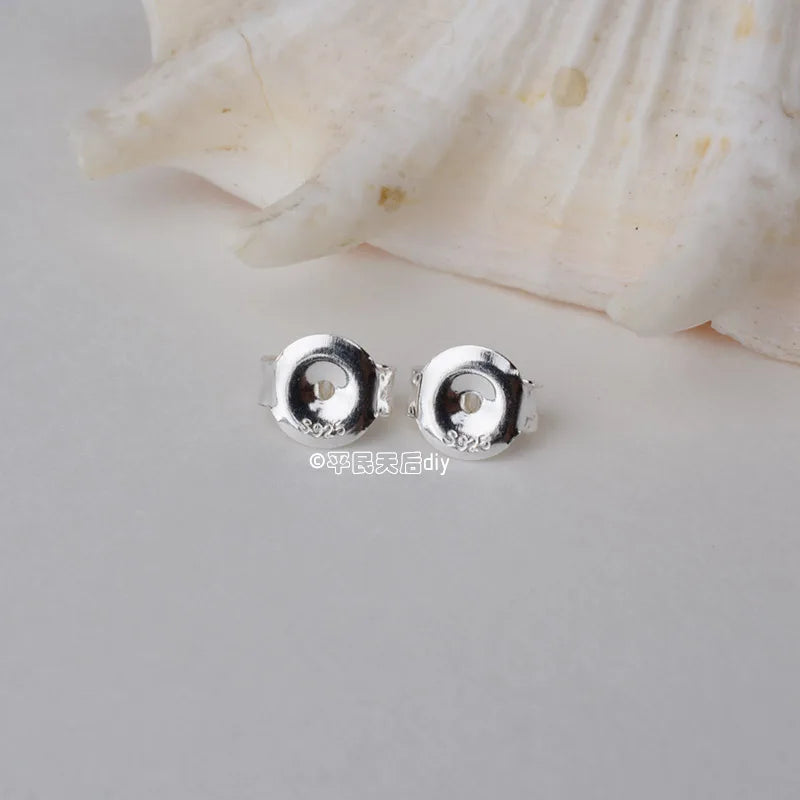 earnut, solid 925 sterling silver earring backs,earring friction butterfly back stopper for earstuds