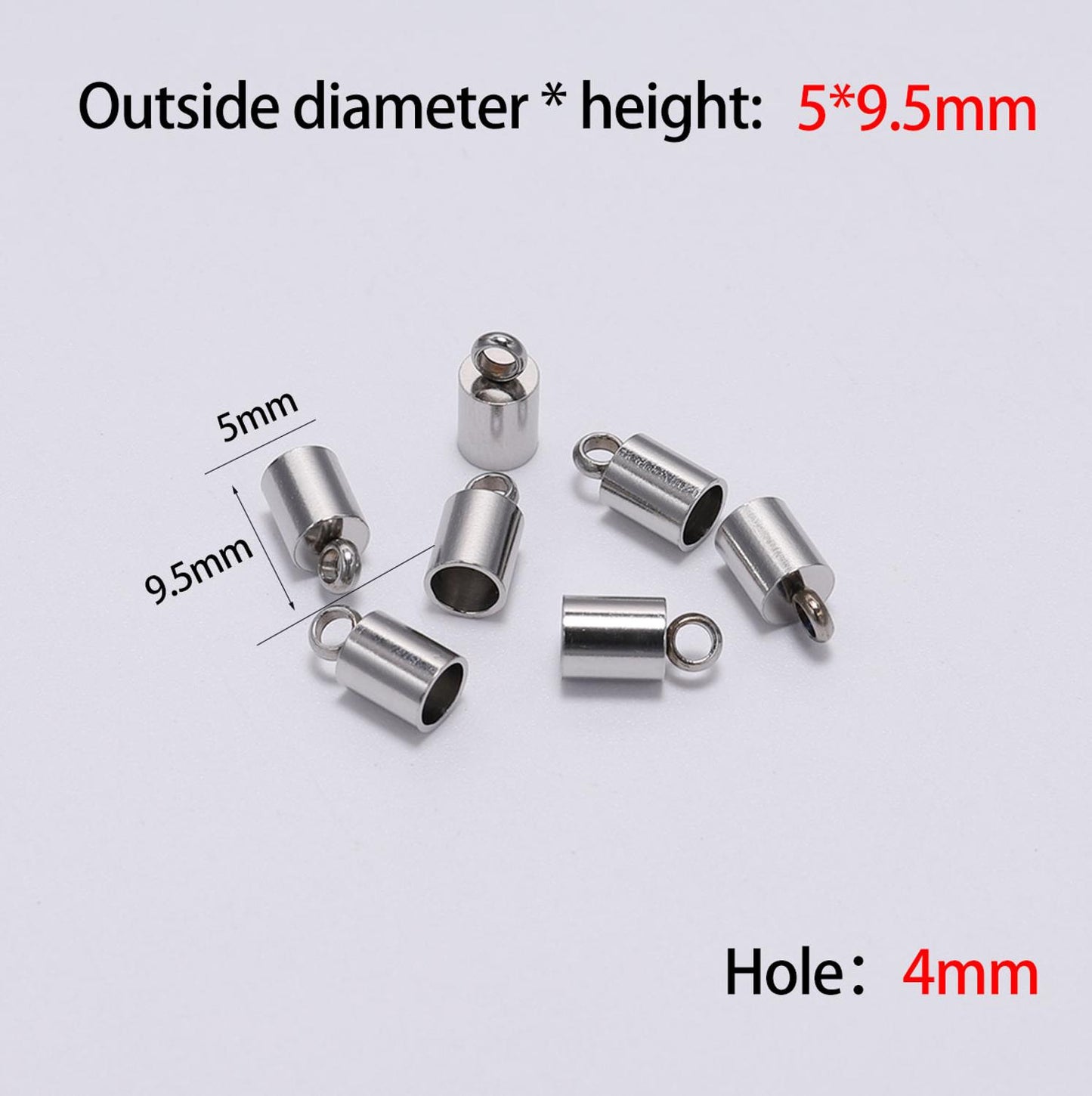 Stainless Steel End Tip Cap 2-10mm, 10pcs