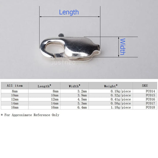 925 Sterling Silver Lobster Claw Trigger Clasp Jewellery Finding