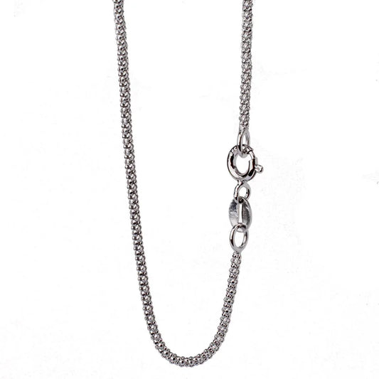 JustNeo Solid 925 Sterling Silver popcorn Chain Necklace,Basic Chains for Pendants