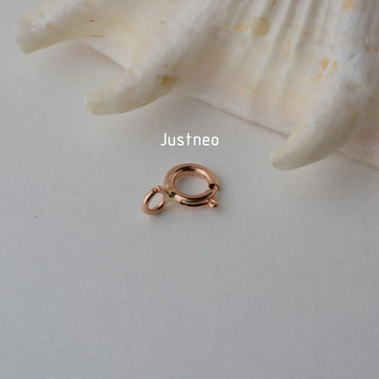 14k gold clasp,5mm solid 14karat yellow/rose gold spring ring buckle for pendant necklace bracelet gold jewelry diy making
