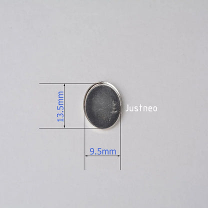 Solid 925 Sterling Silver Oval Cabochon Trays Locket Settings