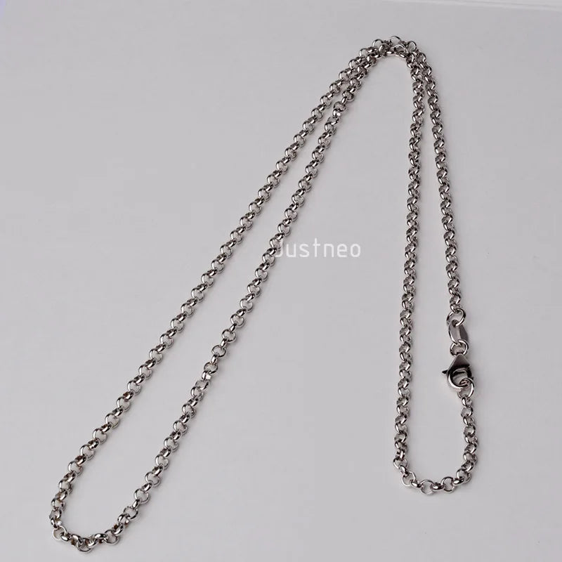 JustNeo Solid 925 Sterling Silver Belcher chain Rollo/Rolo Chain Necklace 18-30inch,Basic Chains for Pendants