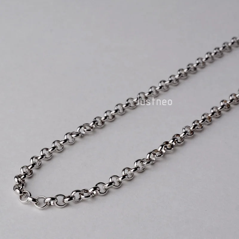 JustNeo Solid 925 Sterling Silver Belcher chain Rollo/Rolo Chain Necklace 18-30inch,Basic Chains for Pendants