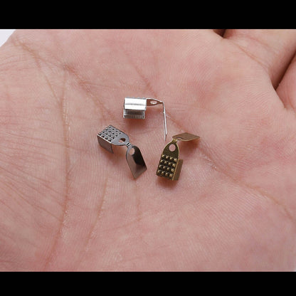 Attache de Corde en Métal Embout de Cordon à Sertir 4 5 6mm, 100pcs