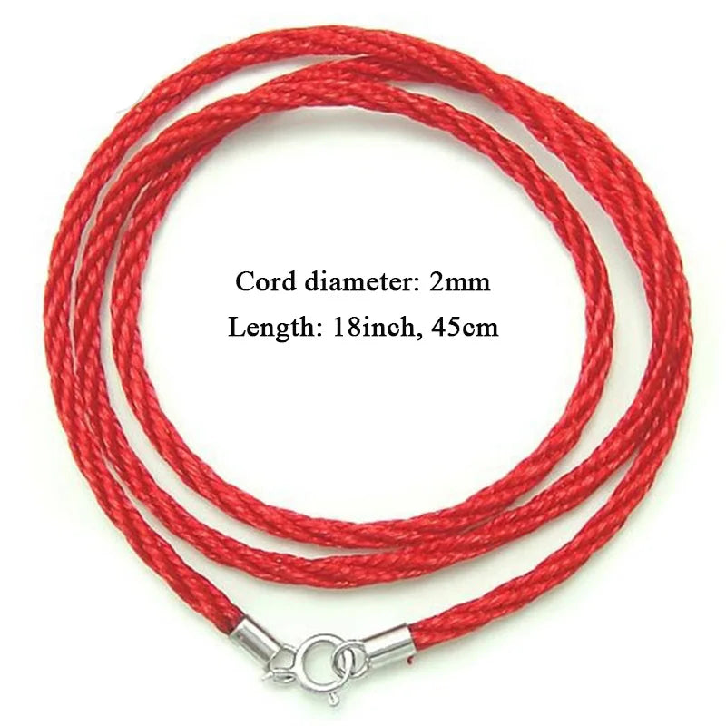 Braided Cotton Rope Cord Necklace Red and Black