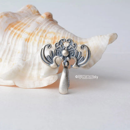 Solid 925 sterling silver bat pendant clasp connector, Thai Silver pinch bail for necklace & pendant silver jewelry