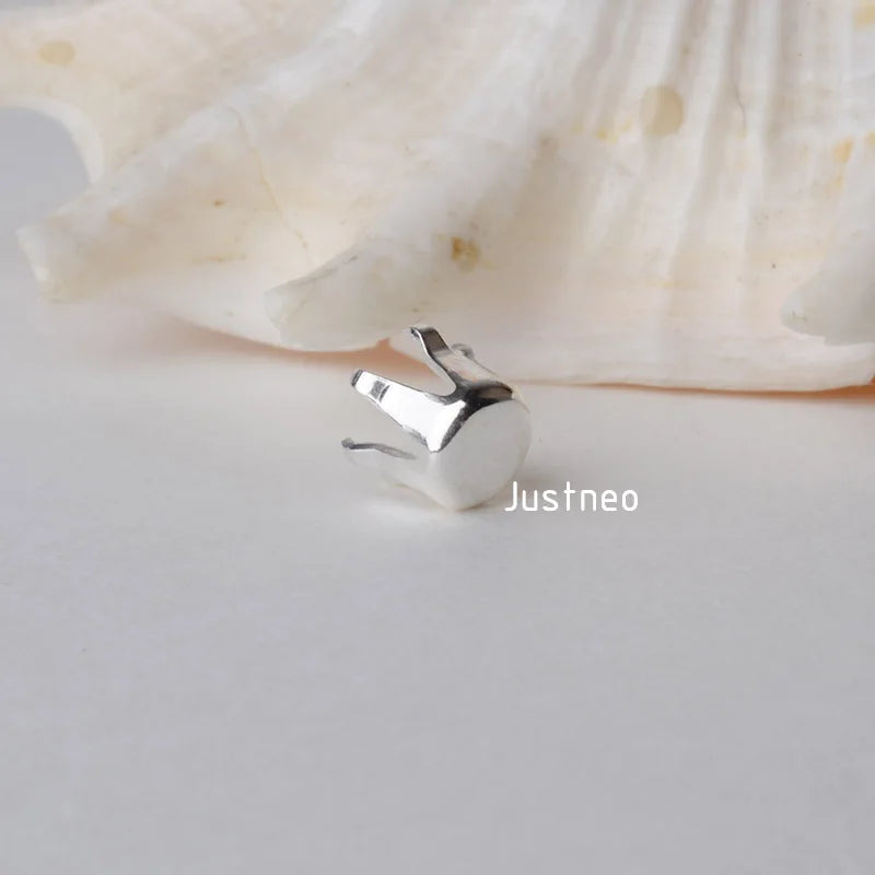 Solid 925 Sterling Silver Locket Settings, 6 Prongs Snap in Setting for Round Stones and Crystal