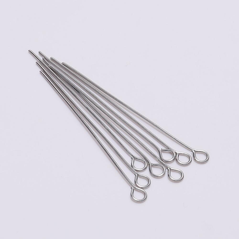 20-50mm Stainless Steel Eye Pins, 100pcs