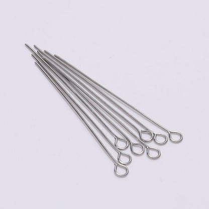20-50mm Stainless Steel Eye Pins, 100pcs