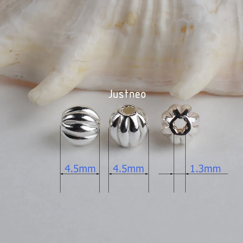 sterling silver beads,solid 925 sterling silver round corrugated spacer beads for necklace/bracelet jewelry, 1piece