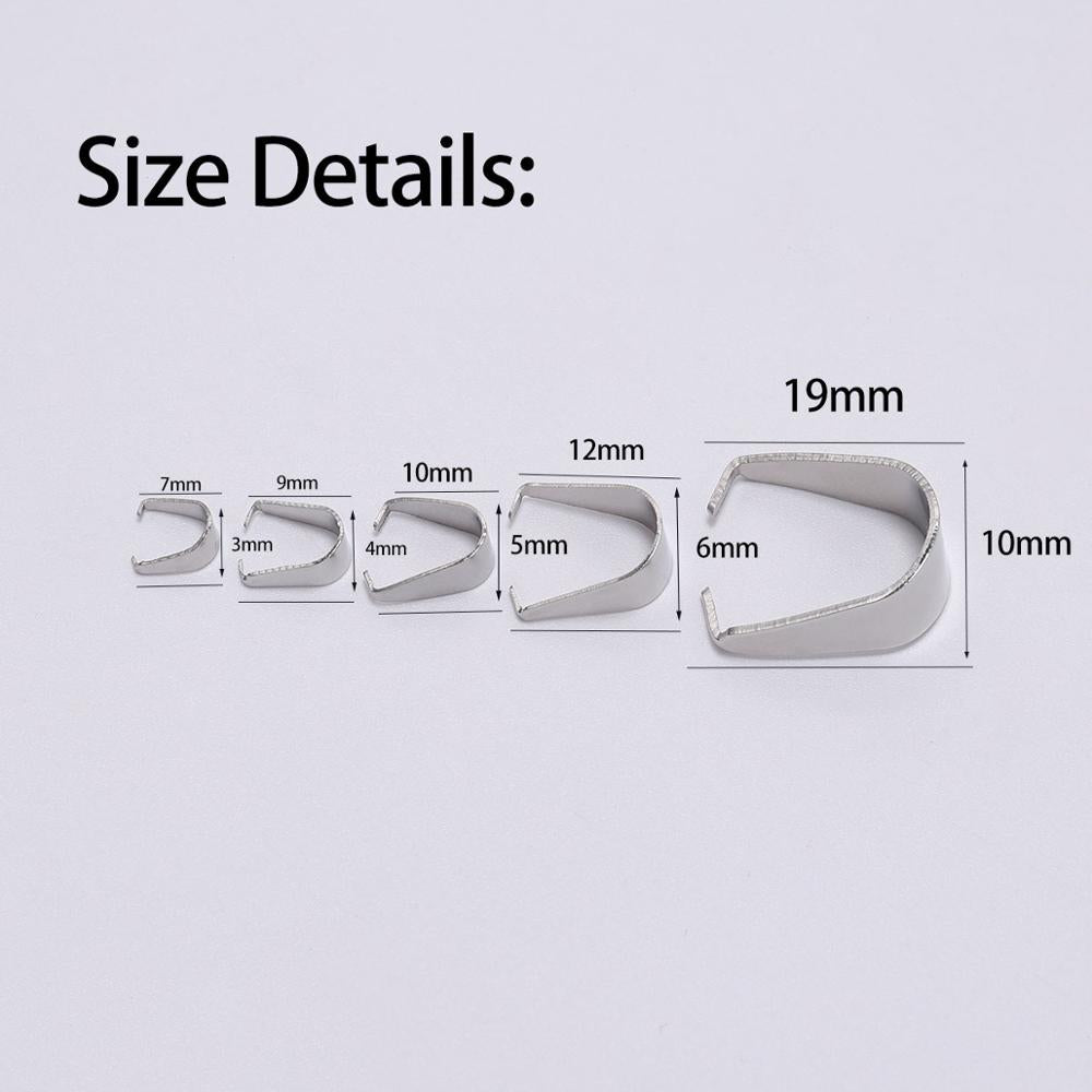 Stainless Steel Pendant Pinch Bail, 50-100pcs
