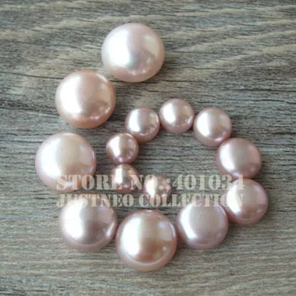 Freshwater Pearl Loose Beads, Genuine Cultured Button-shape Pearls Half Drilled Natural Lavender 5-9 MM