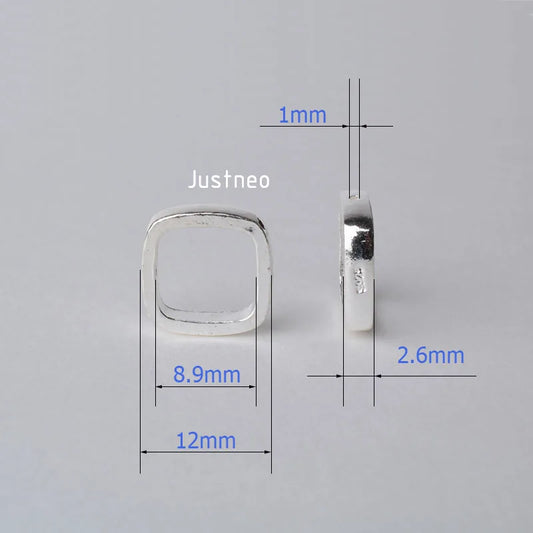 solid 925 sterling silver Square Bead Frame, spacer loose bead with 1mm hole jewelry diy components accessories
