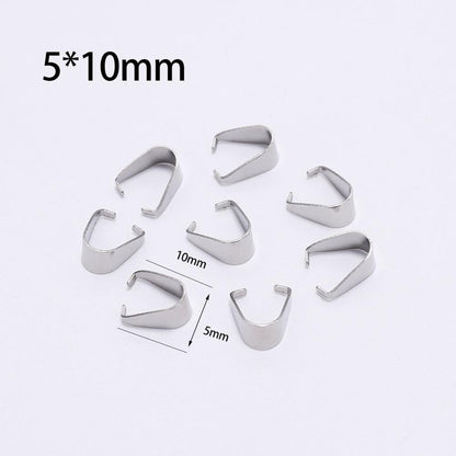Stainless Steel Pendant Pinch Bail, 50-100pcs