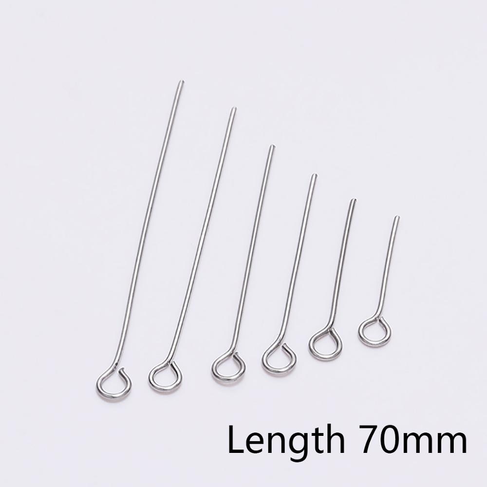 20-50mm Stainless Steel Eye Pins, 100pcs