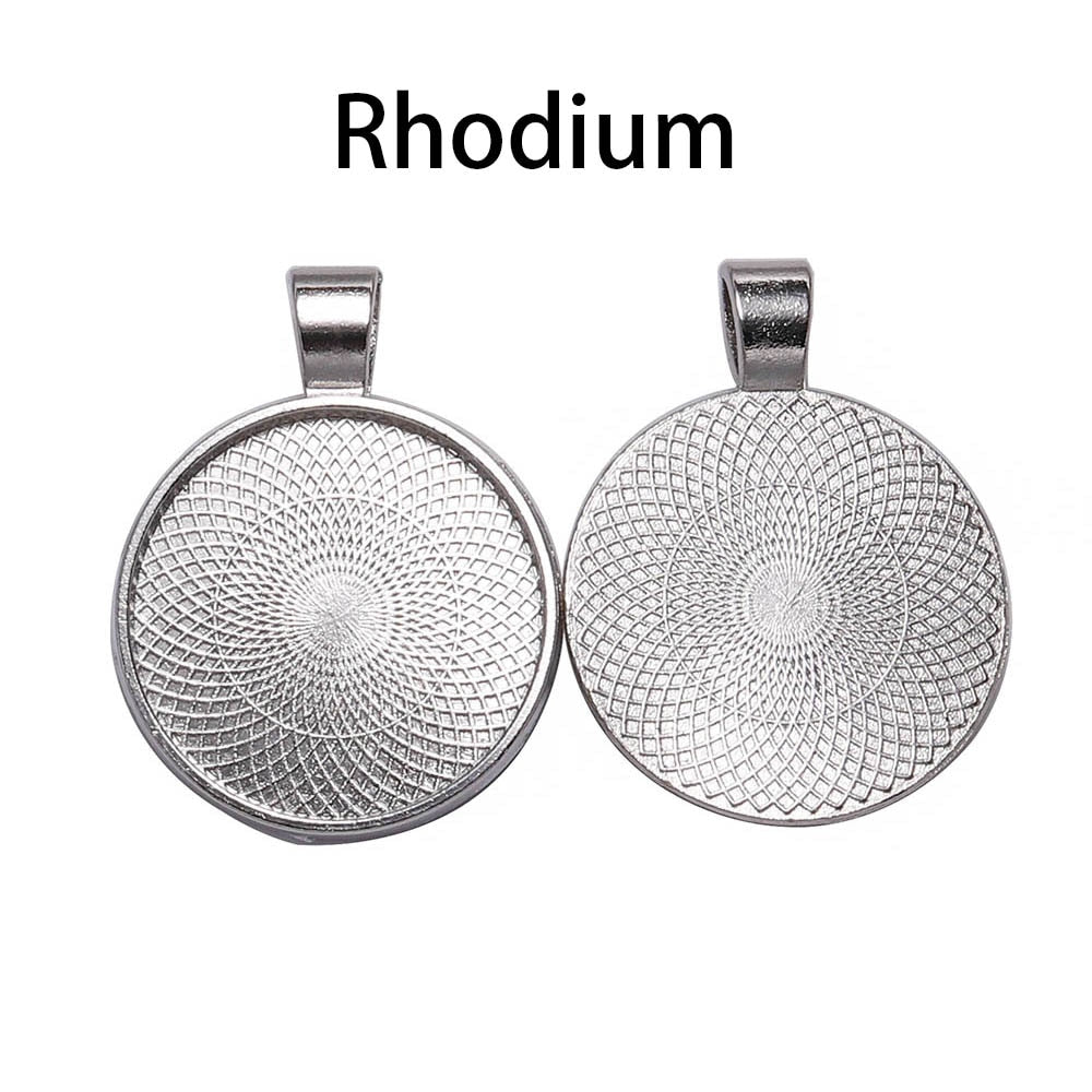 10 Stück 25 mm Gold-Halsketten-Cabochon-Basistablett