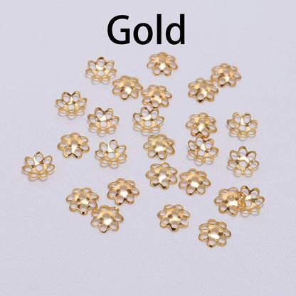 6mm Hollow Flower Metal Spacer Bead Caps, 600pcs