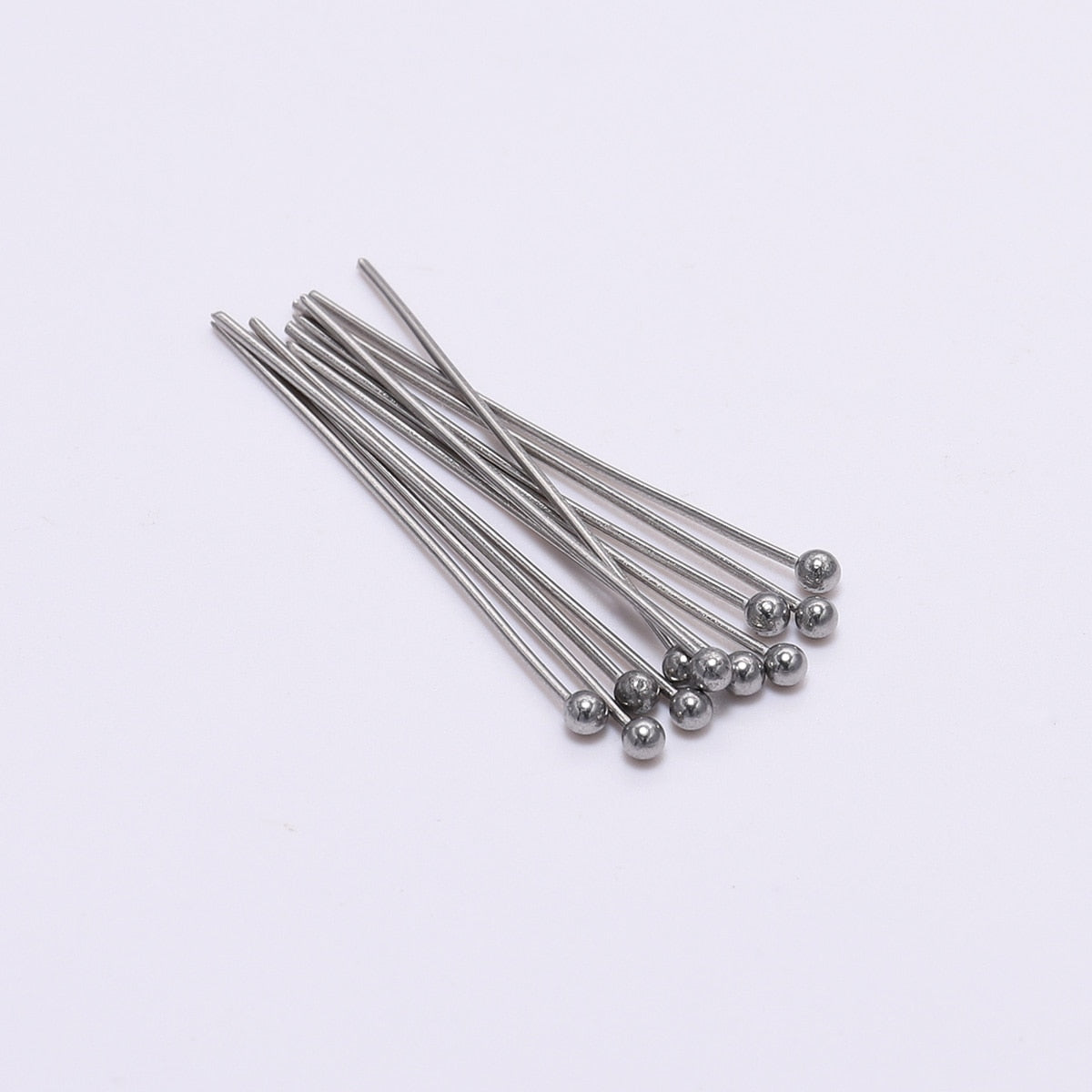 15-50mm Bright Tone Steel Ball Head Pins, 100pcs