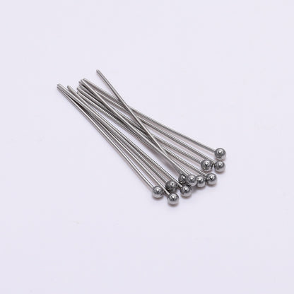 15-50mm Bright Tone Steel Ball Head Pins, 100pcs
