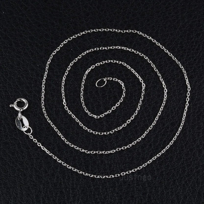 JustNeo solid 925 sterling silver oval cable chain necklace with rhodium plate, spring  claspfine jewelry, , 1 piece