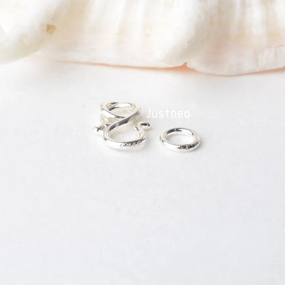 Solid 925 Sterling Silver S-shaped Clasp Hook with Closed Jump Ring, for Necklace / Bracelet Jewelry diy Components