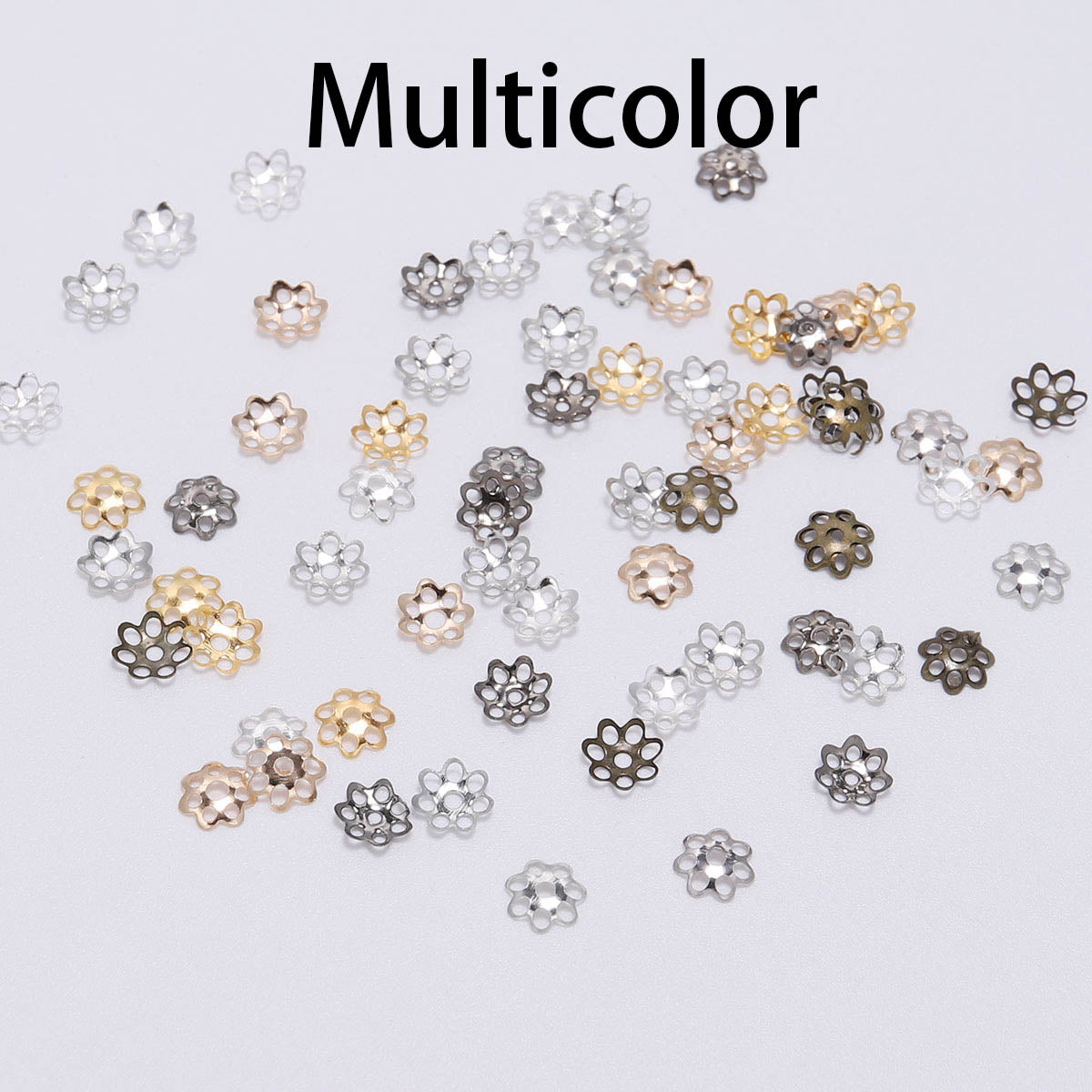 6mm Hollow Flower Metal Spacer Bead Caps, 600pcs