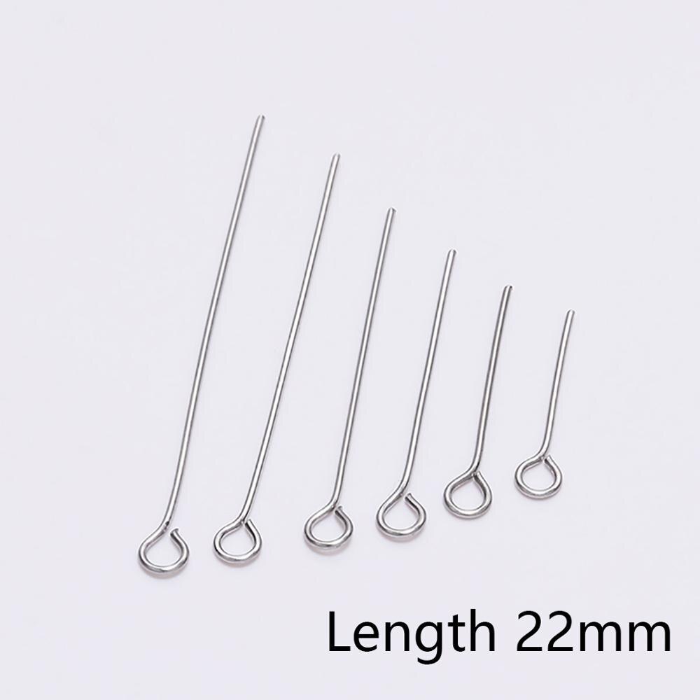 20-50mm Stainless Steel Eye Pins, 100pcs