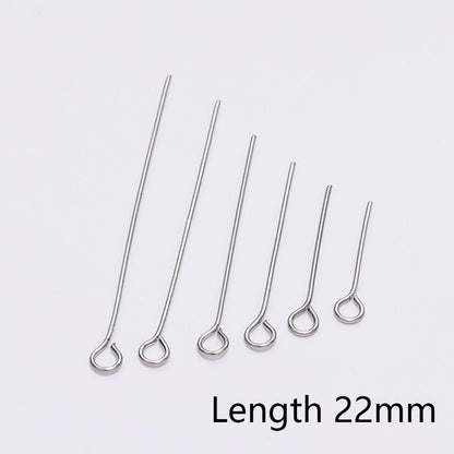 20-50mm Stainless Steel Eye Pins, 100pcs