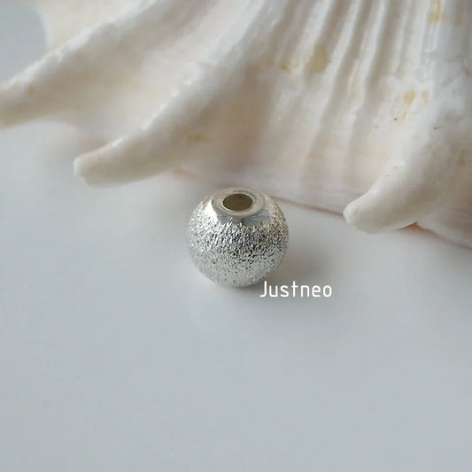 solid 925 Sterling Silver stardust round beads with flat edges,jewelry components, wholesale
