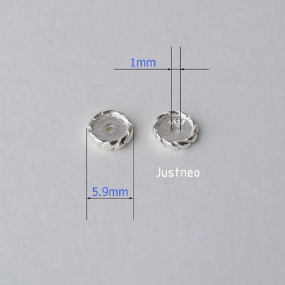 solid 925 sterling silver charm beads, spacer loose bead with 1mm hole jewelry diy components accessories