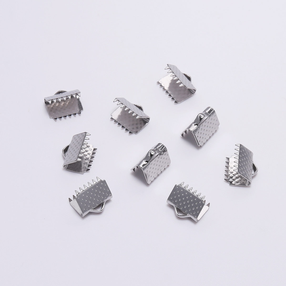 Stainless Steel Crimp End Bead Buckle Tip, 30pcs