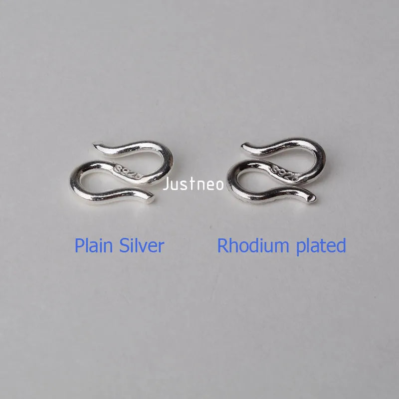 Solid 925 Sterling Silver S-shaped Clasp Hook  ,1piece