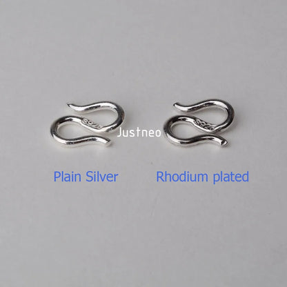 Solid 925 Sterling Silver S-shaped Clasp Hook  ,1piece