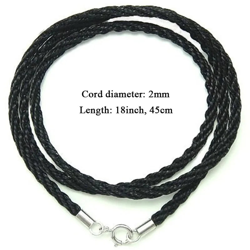 Braided Cotton Rope Cord Necklace Red and Black
