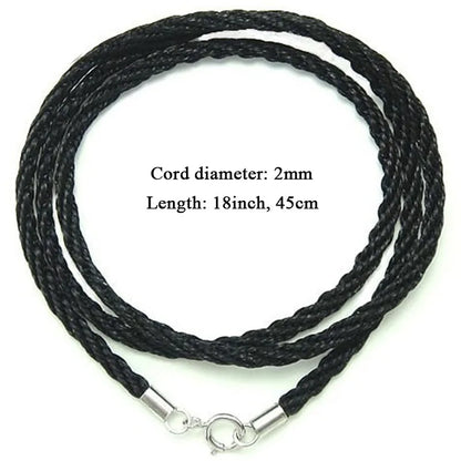 Braided Cotton Rope Cord Necklace Red and Black