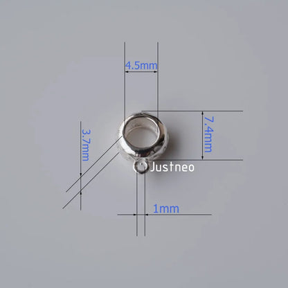 solid 925 sterling silver charm,pendant charm, rondel spacer bead charms for necklace & pendant jewelry making, 1 piece