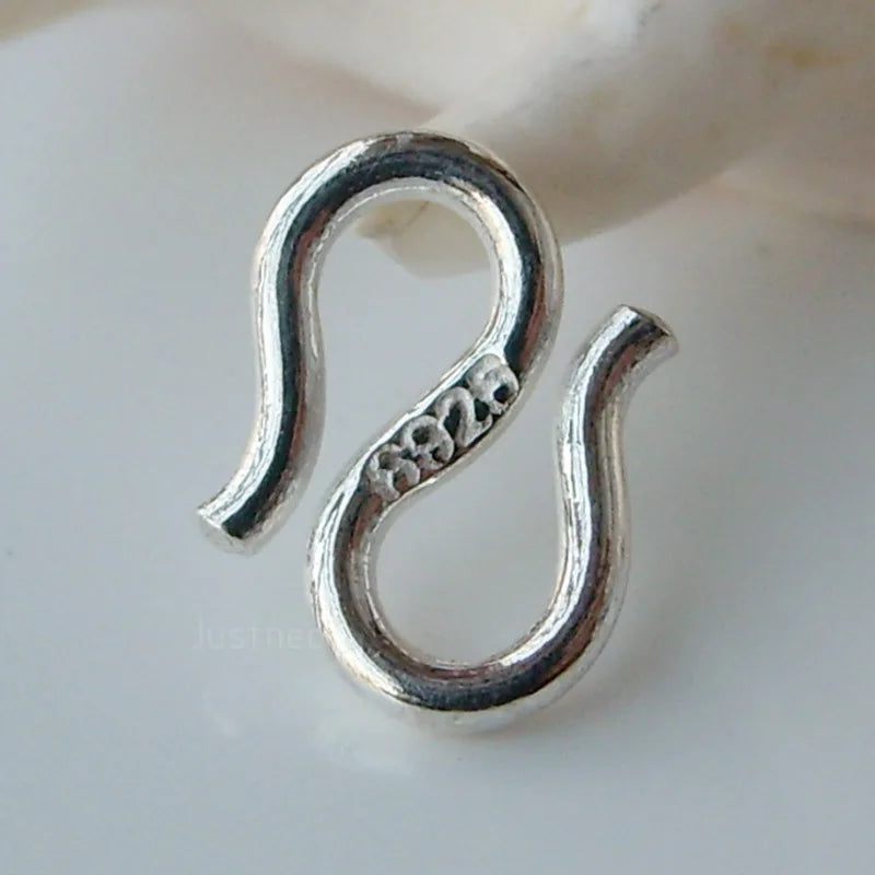 Solid 925 Sterling Silver S-shaped Clasp Hook  ,1piece