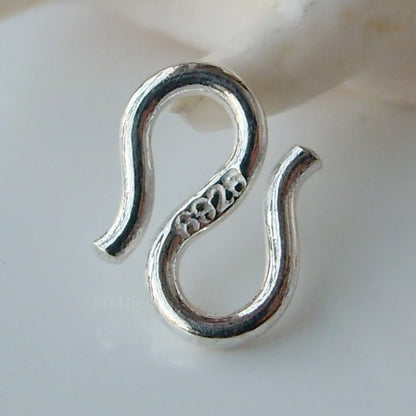 Solid 925 Sterling Silver S-shaped Clasp Hook  ,1piece