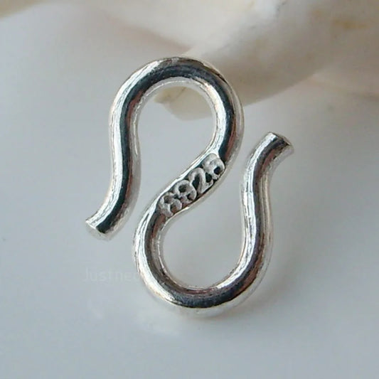 Solid 925 Sterling Silver S-shaped Clasp Hook  ,1piece