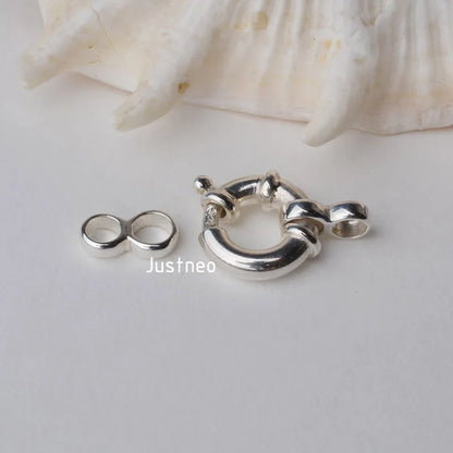 clasp,10mm 1-strand solid 925 sterling silver necklace clasps, springring nautical clasp with movable ring for necklace/bracelet