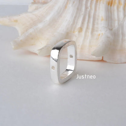 solid 925 sterling silver Square Bead Frame, spacer loose bead with 1mm hole jewelry diy components accessories