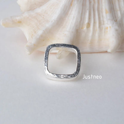 solid 925 sterling silver Square Bead Frame, spacer loose bead with 1mm hole jewelry diy components accessories