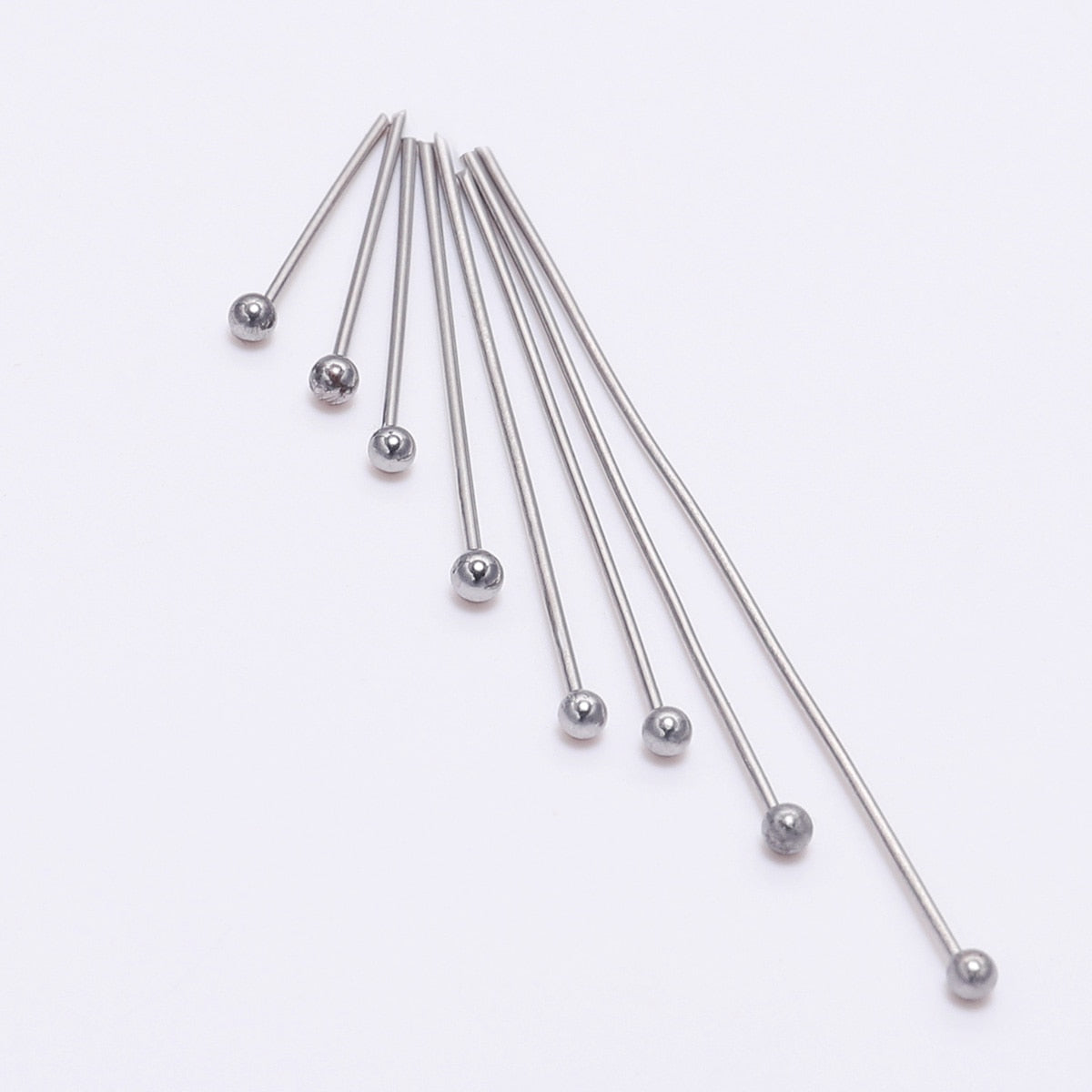 15-50mm Bright Tone Steel Ball Head Pins, 100pcs