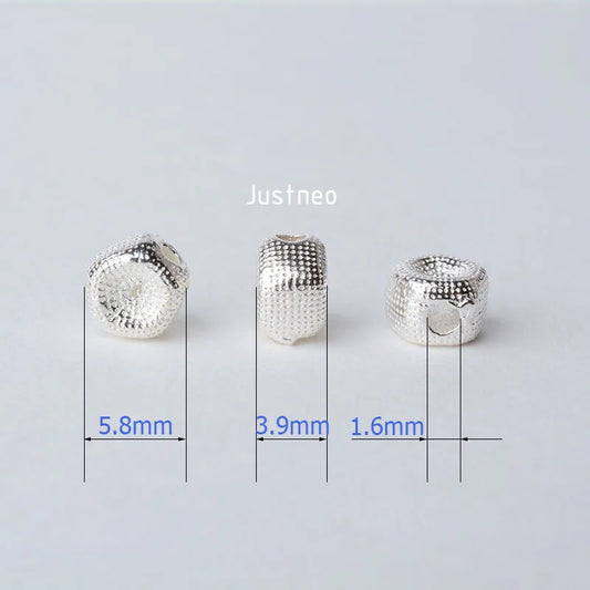 solid 925 sterling silver Pentagon charm beads, spacer loose bead with 1.6mm hole jewelry diy components accessories