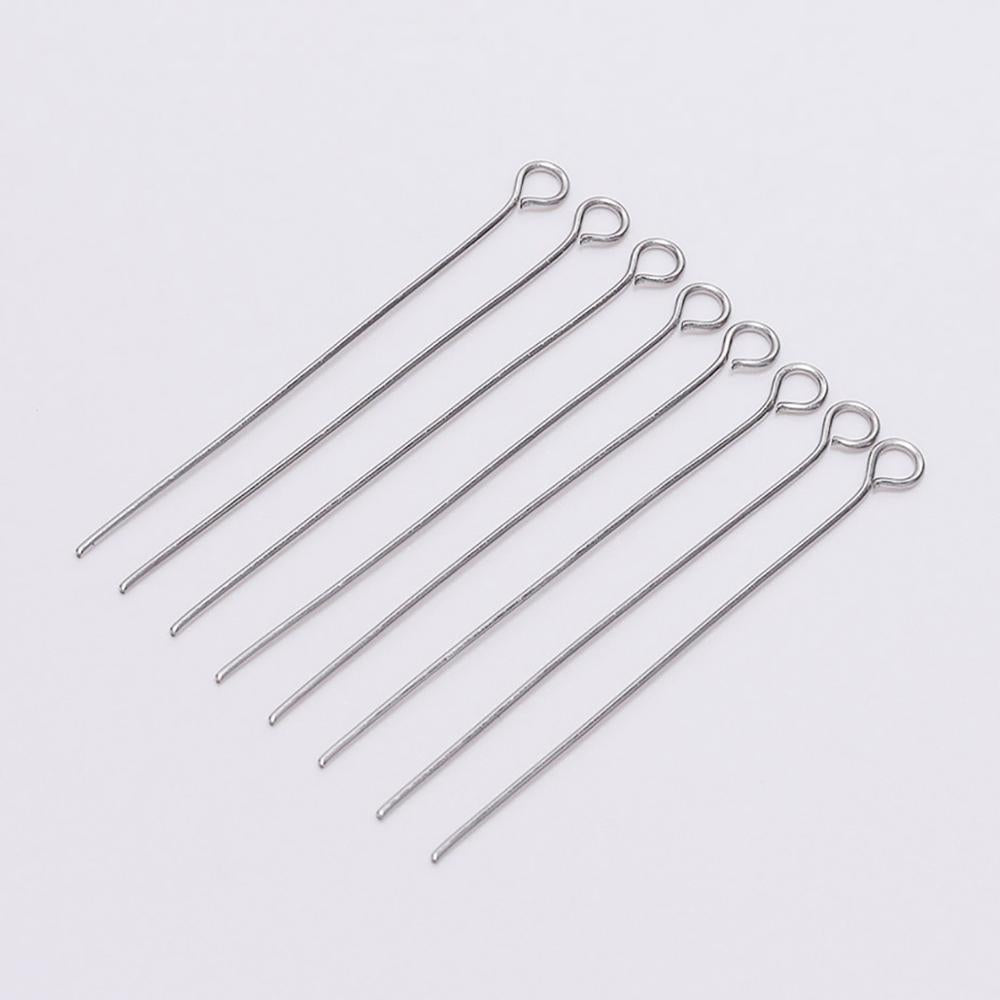 20-50mm Stainless Steel Eye Pins, 100pcs