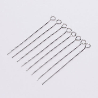 20-50mm Stainless Steel Eye Pins, 100pcs