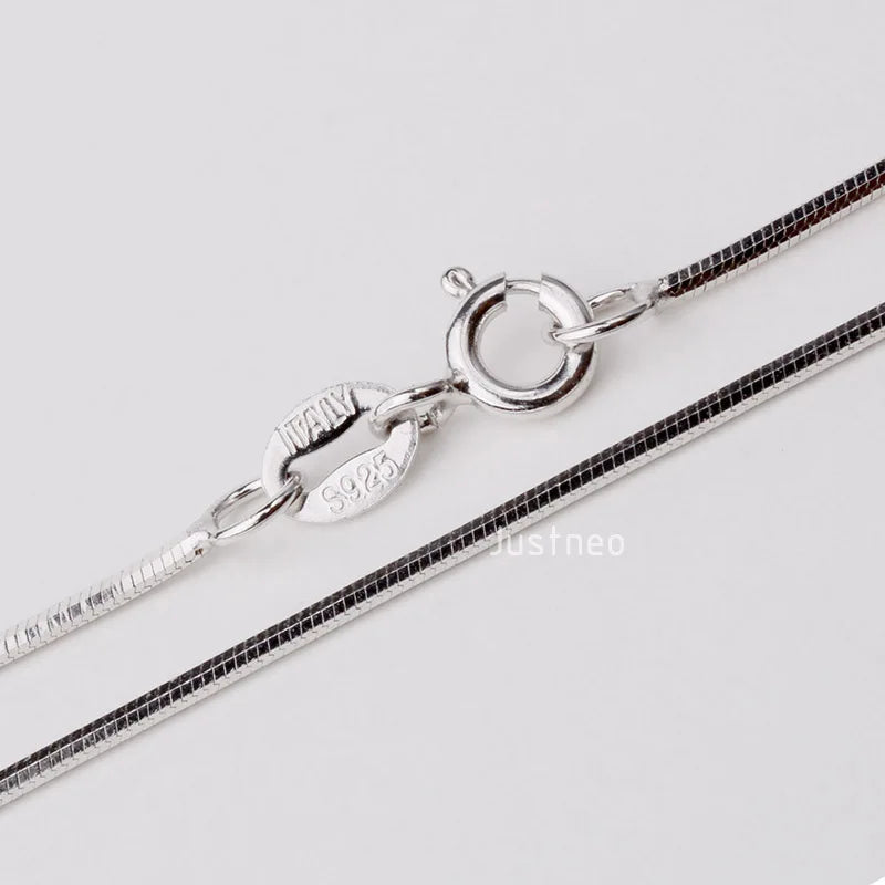 JustNeo Solid 925 Sterling Silver snake Chain Necklace,Basic Chains for Pendants